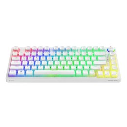 Klawiatura mechaniczna bezprzewodowa SAVIO PHENIX WHITE Gateron Yellow, Pudding