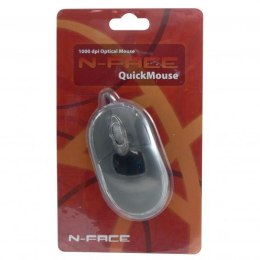 Mysz przewodowa USB, N-Face QuickMouse, czarna, optyczna, 1000DPI, EOL