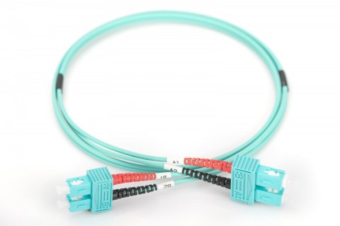 Patch cord światłowodowy FO SC-SC MM 50/125 OM3 duplex LSOH 3m, Turkusowy
