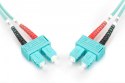 Patch cord światłowodowy FO SC-SC MM 50/125 OM3 duplex LSOH 3m, Turkusowy