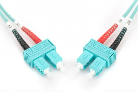 Patch cord światłowodowy FO SC-SC MM 50/125 OM3 duplex LSOH 3m, Turkusowy