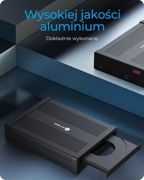 Obudowa IB-525-U3 1x5,25 SATA DVD/Blue-Ray, czarna