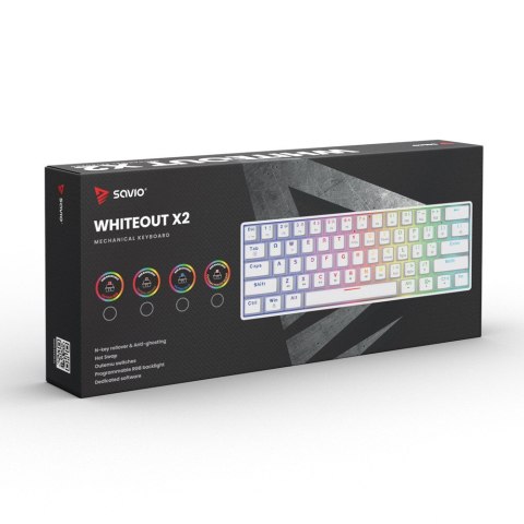 Klawiatura mechaniczna WHITEOUT X2 OUTEMU Peach Silent, Hot Swap