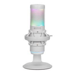 Marvo, gamingowy mikrofon, BLAST 60 White, biały, Podświetlenie RGB, wejście słuchawkowe
