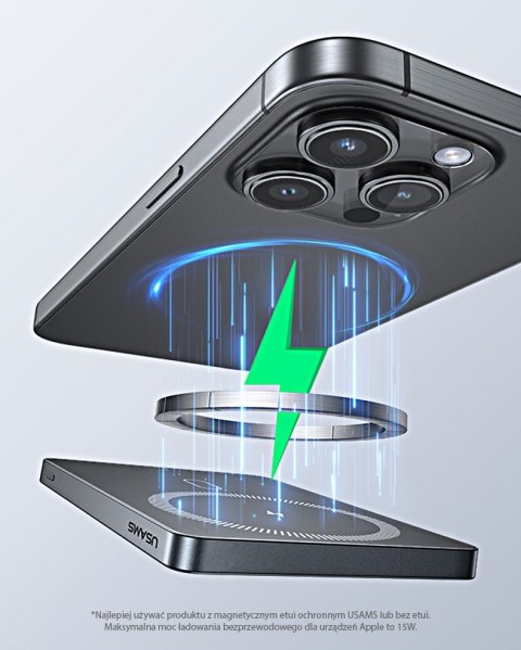 Powerbank 5000mAh 20W indukcyjny MagSafe PD biały