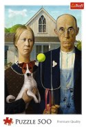 Puzzle 500 elementów American Gothic Psia Edycja