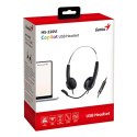 Genius HS-220U AI słuchawki z mikrofonem, przewodowa, czarna, 2.0, zamykane, USB - C