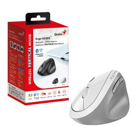 Genius Ergo 8350S Mysz bezprzewodowa, biała, 2400DPI