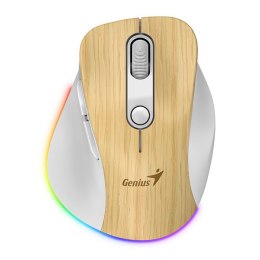 Genius Ergo 9000S Pro Mysz bezprzewodowa, biało-beżowy, 2400DPI