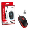 Genius DX-123 Mysz przewodowa, czarno-czerwona, 1200DPI