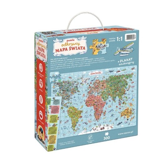 Puzzle odkrywcy - Mapa świata 300 elementów
