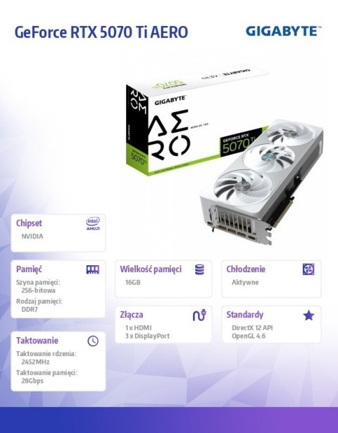 Karta graficzna GeForce RTX 5070 Ti AERO OC 16G 256BIT GDDR7 3DP/HDMI