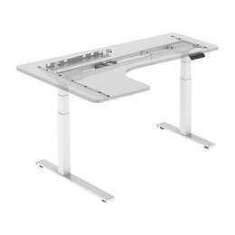 Powerton ERGO EDGE Stelaż rama biurka narożnego z elektryczną regulacją wysokości 125 kg nośność, biały