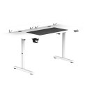 ULTRADESK HIGHLANDER XXL WHITE Biurko z elektryczną regulacją wysokości z uchwytem słuchawki i kable 160X70 cm, biały