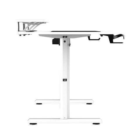 ULTRADESK HIGHLANDER XXL WHITE Biurko z elektryczną regulacją wysokości z uchwytem słuchawki i kable 160X70 cm, biały