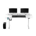 ULTRADESK HIGHLANDER XXL WHITE Biurko z elektryczną regulacją wysokości z uchwytem słuchawki i kable 160X70 cm, biały