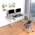ULTRADESK HIGHLANDER XXL WHITE Biurko z elektryczną regulacją wysokości z uchwytem słuchawki i kable 160X70 cm, biały
