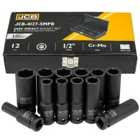 JCB NASADKI UDAROWE DŁ.kpl. 12el.1/2" 6-KĄT. (10-24mm)