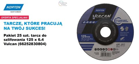 NORTON TARCZA.VULCAN 125 x 6,4 A30P DO METALU /25szt.