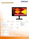 Monitor 24 cale S40GD IPS 1920x1080 FHD 16:9 2xHDMI 1xDP 2xUSB-A 2.0 1xUSB-B 5ms 100Hz HAS+PIV głośniki płaski 3YOn-Site (LS24D4