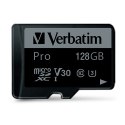 Verbatim Karta pamięci Pro MicroSD, 128GB, micro SDXC, 47044, UHS 3 (U3), z adapterm