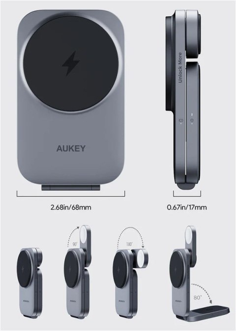 LC-MC312 Slim 3w1 ładowarka bezprzewodowa MagSafe Qi2 15W + ładowarka PD 30W + Etui