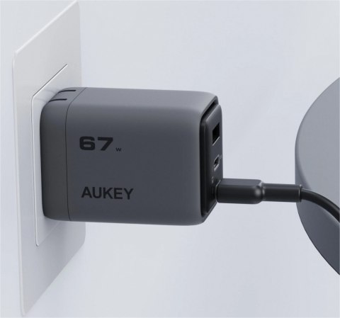 PA-C3 ładowarka sieciowa 3xUSB (2xUSB-C + 1xUSB-A) 67W 5A QC5.0 PD3.0 AFC PPS FCP SCP