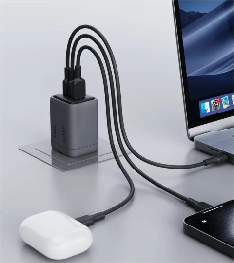 PA-C5 ładowarka sieciowa 3xUSB (2xUSB-C i 1xUSB-A) 100W 5A QC5.0 PD3.0 AFC PPS FCP SCP