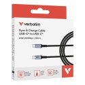 Verbatim USB kabel USB C (M) - USB C (M), 60W, 1.2m, czarny, box, 31845