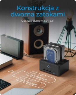 Czytnik kart IB-1233CL-CR 2x 2,5/3,5 SSD/HDD