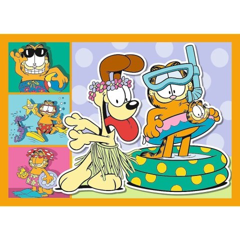 Puzzle 4w1 Garfield kocha lazanie