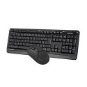 A4Tech FG1012 Zestaw klawiatur bezprzewodowa CZ, czarna z myszą optyczną bezprzewodową, AA, klasyczna, 2.4 [Ghz]