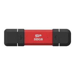 Dysk zewnętrzny SSD Silicon Power DS72 500GB USB-A USB-C (1050/850 MB/s) czerwony