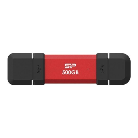Dysk zewnętrzny SSD Silicon Power DS72 500GB USB-A USB-C (1050/850 MB/s) czerwony
