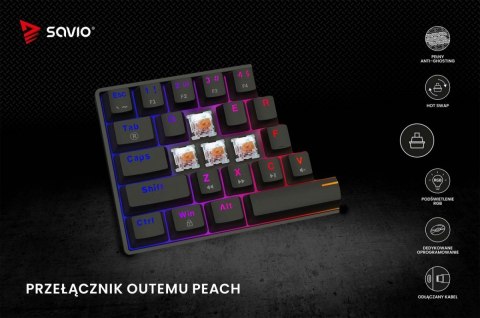 Klawiatura mechaniczna BLACKOUT X2 OUTEMU Peach Silent, Hot Swap