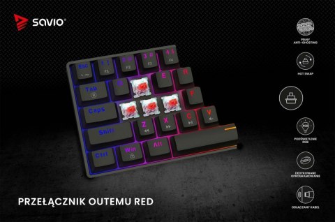 Klawiatura mechaniczna BLACKOUT X2 OUTEMU Red, Hot Swap
