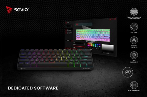 Klawiatura mechaniczna BLACKOUT X2 OUTEMU Red, Hot Swap