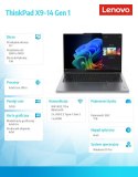 Ultrabook ThinkPad X9-14 G1 21QA0025PB W11Pro Ultra 7 258V/32GB/1TB/INT/14.0 2.8K OLED/Grey/3YRS Premier Support Plus + CO2 Offs