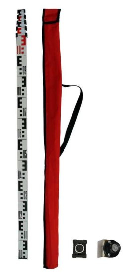 ŁATA TELESKOPOWA NIWELACYJNA 5M +POKROWIEC+LIBELLA+ZATRZASK