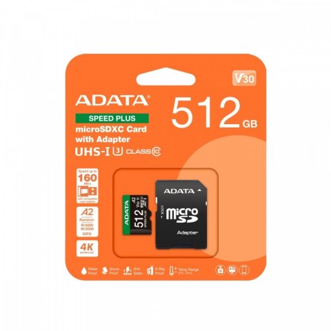 Karta microSD Speed Plus 512GB UHS1 U3 V30 A2 180/160 MB/s