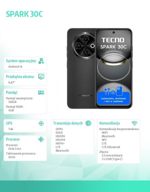 Smartfon Spark 30C 4/128 Orbit Black