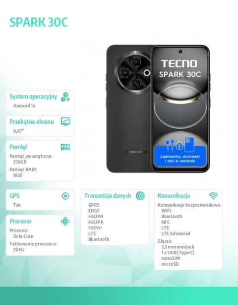 Smartfon Spark 30C 8/256 Orbit Black