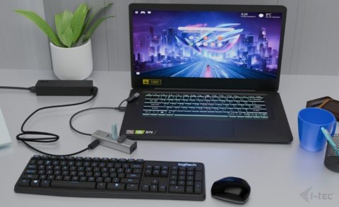 Uniwersalny metalowy ładujący HUB 2xUSB-C/2xUSB-A PD 85W