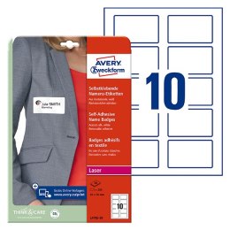 Avery Zweckform Identyfikatory samoprzylepne 80mm x 50mm, A4, białe, 10 etykiety, samoprzylepna/y, pakowane po 20 szt., L4785-20