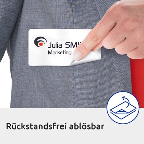 Avery Zweckform Identyfikatory samoprzylepne 80mm x 50mm, A4, białe, 10 etykiety, samoprzylepna/y, pakowane po 20 szt., L4785-20