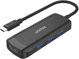 Unitek Aktywny hub USB-C 3*USB-A 3.1, HDMI 4K@30Hz