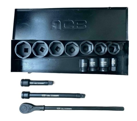 JCB ZESTAW KLUCZY UDAR.15el. 1" 6KĄT. (36-80mm)