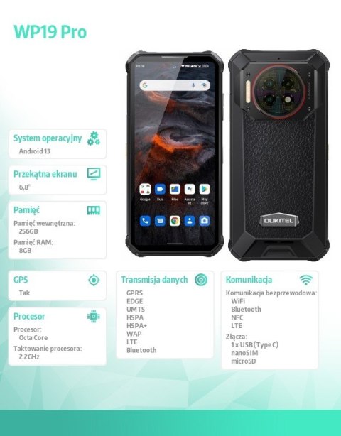 Smartfon WP19 Pro 8/256 GB czarny