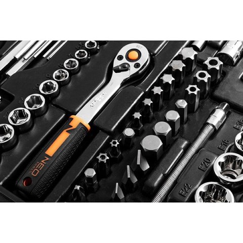 Zestaw narzędzi i nasadek10-078, 233 szt, Neo Tools