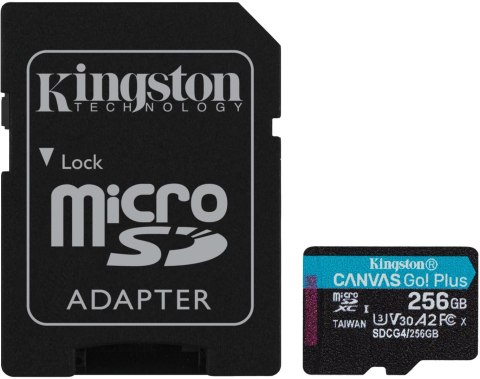 Karta pamięci microSD 256GB Kingston CanvasGo! Plus 200MB/s A2 U3 V30 + adapter
